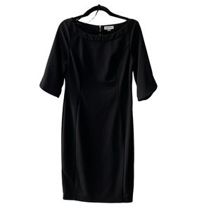 Calvin Klein Formal Black Dress with Tulip Sleeves